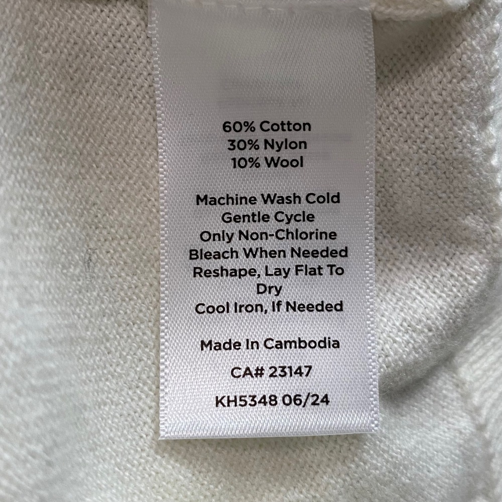 Talbots Puff Sleeve Sweater Womens XS Ivory Lace Trim Smocked Cuff Coquette‎ - Picture 8 of 9